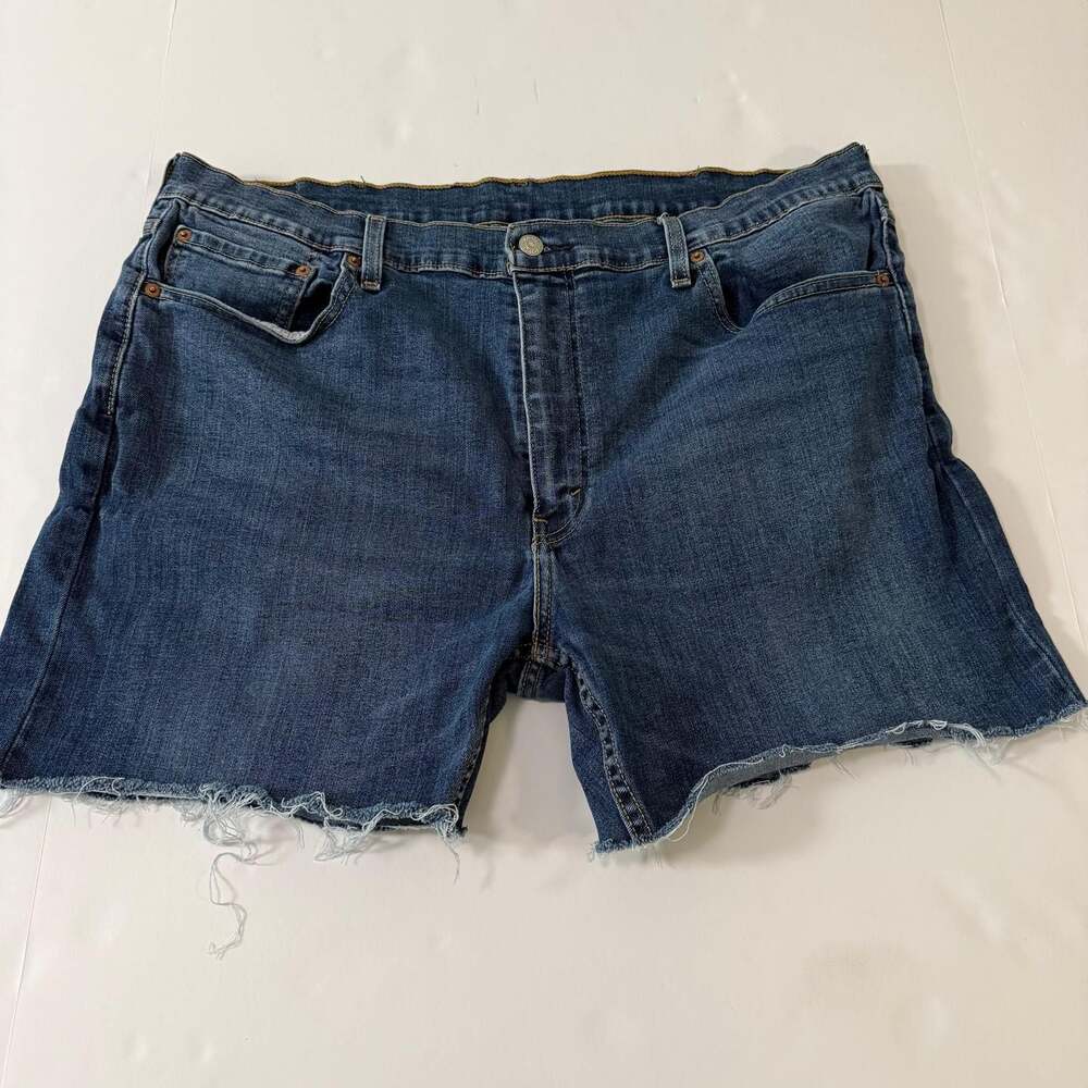 Levi's 502 Regular Taper Cut-Off Raw Hem Denim Shorts Size W40 - Picture 11 of 15